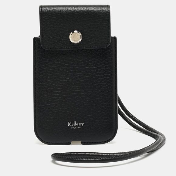 Mulberry Black Leather Strap Phone Case - Picture 1 of 4